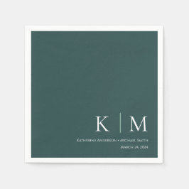 Emerald Grönt och White-Bröllop- Pappersservett