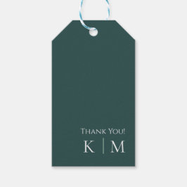Emerald Grönt och White-Bröllop Tack.- Presentetikett