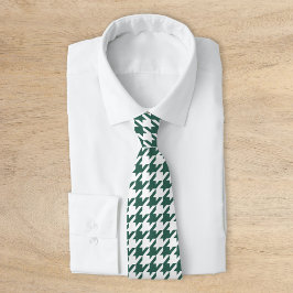 Emerald Grönt och White Classic Houndstooth Slips