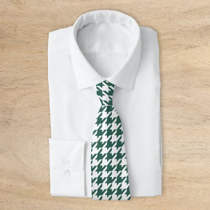 Emerald Grönt och White Classic Houndstooth Slips