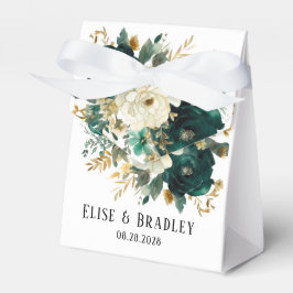 Emerald Grönt och White Guld Peonies Bröllop Presentaskar
