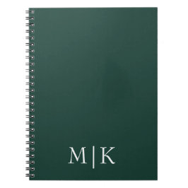 Emerald Grönt och White | Modern Monogram Anteckningsbok