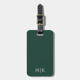 Emerald Grönt och White | Modern Monogram Bagagebricka