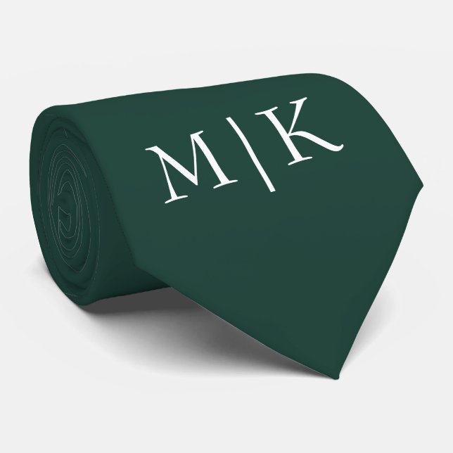 Emerald Grönt och White | Modern Monogram Slips (Rullad)