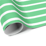 Emerald Grönt och White Vågrät Stripe Presentpapper<br><div class="desc">Emerald Grönt och White Vågrät Stripe Wrapping Papper</div>
