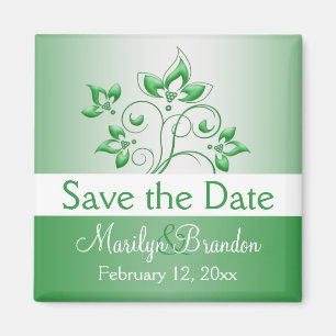 Emerald Grönt och White Wedding Favor Magnet