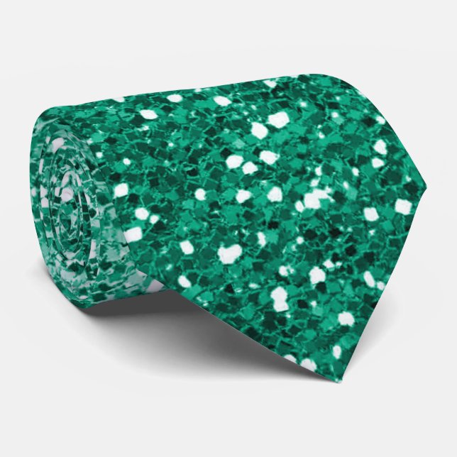 Emerald Grönt Ombre Glitter Gnistra Neck Tie Slips (Rullad)