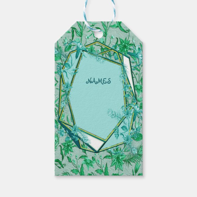 Emerald grönt på ett strukturerat skulpturstöd presentetikett (Framsidan)