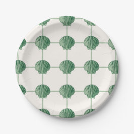 Emerald Grönt Paated Coastal Seashell Checkers 