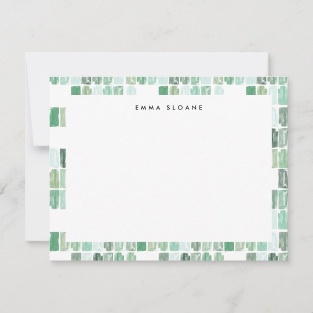 Emerald Grönt Paded Jewel Personlig Note Card Anteckningskort (Framsida)