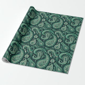 Emerald Grönt Paisley Presentpapper
