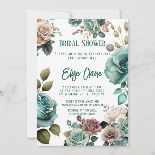 Emerald Grönt Peony Bröllop Möhippa Inbjudningar