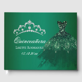 Emerald Grönt Personlig Quinceanera Gästböcker