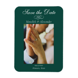 Emerald Grönt Photo Spara datum magneter