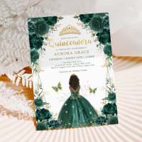 Emerald Grönt Quinceañera Brown Skin Princess