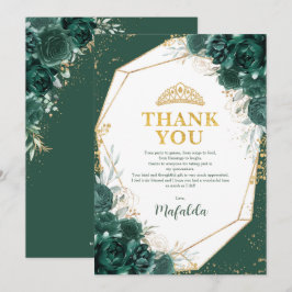 Emerald Grönt Quinceañera Butterfly - tackkort Inbjudningar