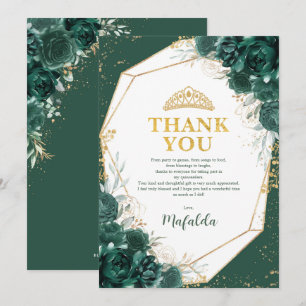 Emerald Grönt Quinceañera Butterfly - tackkort Inbjudningar