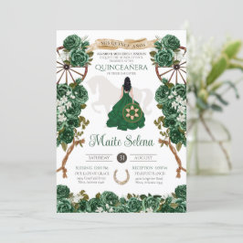 Emerald Grönt Quinceanera Elegant Ro Charro Inbjudningar
