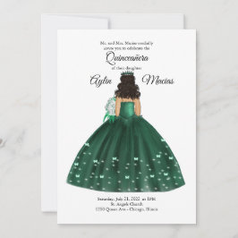 Emerald Grönt Quinceanera Gown Inbjudningar