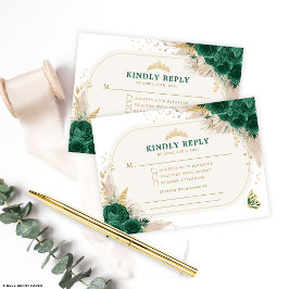 Emerald Grönt Quinceanera Krona Princess OSA Tilläggskort