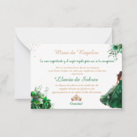 Emerald Grönt Quinceañera Lluvia de Sobres