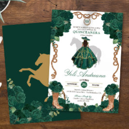 Emerald Grönt Ro Charro Vestidos Quinceañera Inbjudningar