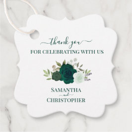 Emerald Grönt Ro Elegant bröllop Tack Gåvor Etiketter