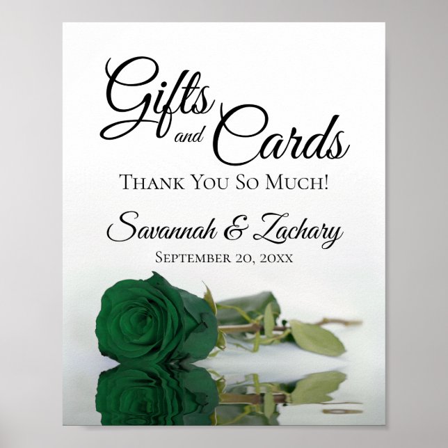 Emerald Grönt Ro Gifts & Cards Bröllop-tecken Poster (Framsidan)