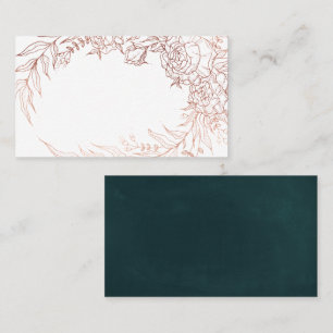 Emerald Grönt Ro Guld Flower Wandan Bröllop Placeringskort