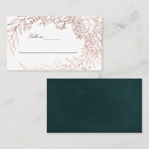 Emerald Grönt Ro Guld Flower Wandan Bröllop Placeringskort