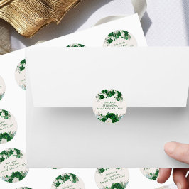 Emerald Grönt Ro och Eucalytus Namn och Adress Runt Klistermärke