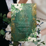 Emerald Grönt Romantic Blommigt Bröllop Inbjudningar<br><div class="desc">Skapa din egen bröllopsinbjudan! Anpassa den här designen med din egen text. Du kan anpassa den här designen ytterligare genom att klicka på knappen "Redigera detaljer" om du vill.</div>