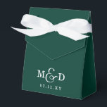 Emerald Grönt Rustic Boho Modern Monogram Bröllop Presentaskar<br><div class="desc">Emerald Grönt Rustic Boho Modern Monogram-favoritboxar</div>