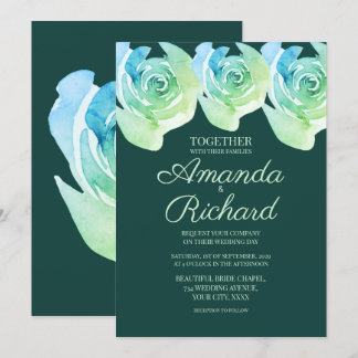 Emerald grönt Rustic Ro botanical Garden Wedding Inbjudningar