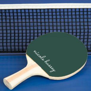 Emerald Grönt Script   Modern Snyggt Monogram Pingisracket