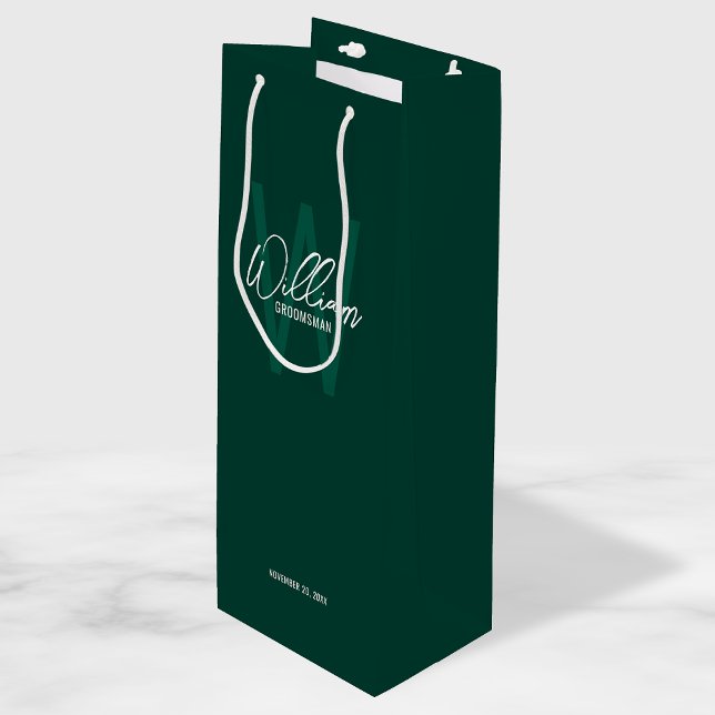 Emerald Grönt Script Personlig Groomsmans Namn (Skapare uppladdad)
