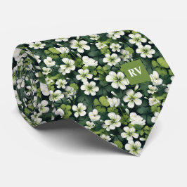 Emerald Grönt Shamrock Blommönster Slips