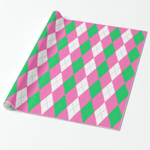 Emerald Grönt Shock rosa Dk Grått Wht XL Argyle Presentpapper