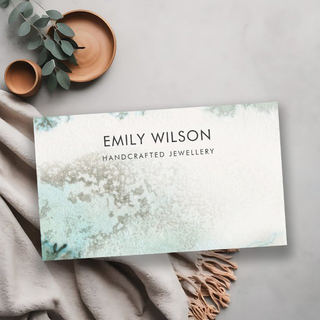 Emerald Grönt Silver Agate Blank Visning Card Visitkort (Skapare uppladdad)