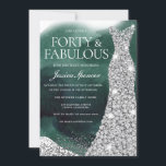 Emerald Grönt & Silver Gown 40:e födelsedagen Part Inbjudningar<br><div class="desc">Emerald Grönt & Silver Gown 40:e födelsedagsbjudandevariationer för inbjudan och matchande artiklar i vår butik</div>