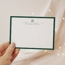 Emerald Grönt Simple Modern Stationery Classic Anteckningskort