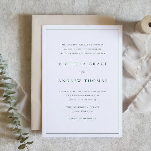 Emerald Grönt Simple Typography Formal Bröllop Inbjudningar