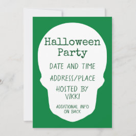 Emerald Grönt Skull Klipp ut Silhouette Inbjudningar