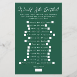 Emerald Grönt skulle hon hellre Möhippa Game