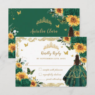 Emerald Grönt Solros Blommigt Quinceañera Dress OSA Kort