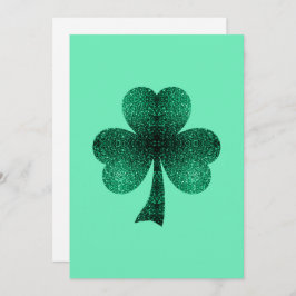 Emerald Grönt Sparkles Shamrock Klöver inbjudan