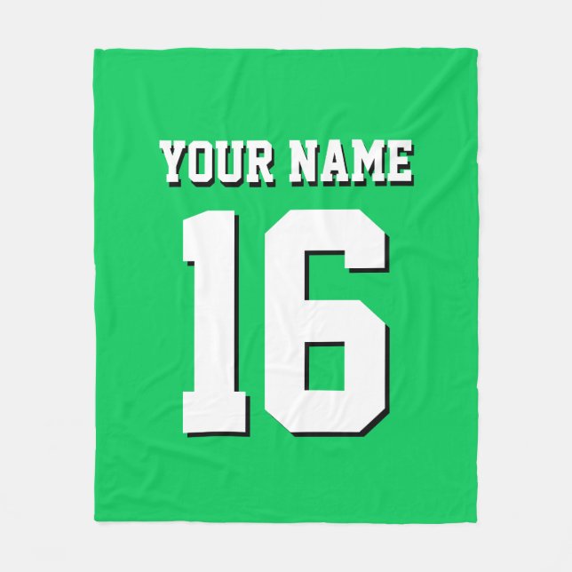 Emerald Grönt Sports Jersey Team Jersey Fleecefilt (Framsidan)