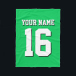 Emerald Grönt Sports Jersey Team Jersey Fleecefilt<br><div class="desc">Emerald Grönt Team Jersey/Sports Jersey/Football Jersey Anpassa detta med ditt eget namn eller team namn och ett nummer. Du kan ändra textens storleka placering, färg och placering om du behöver göra ändringar, ta bort textskuggan, lägga till egen text och/eller bilder för att skapa din egen unika design med mera. FantabulousSports/Fantabulous...</div>