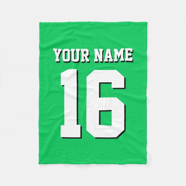 Emerald Grönt Sports Jersey Team Jersey Fleecefilt (Framsidan)
