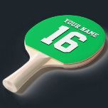 Emerald Grönt Sports Jersey Team Jersey Pingisracket<br><div class="desc">Emerald Grönt Team Jersey/Sports Jersey/Football Jersey Anpassa detta med ditt eget namn eller team namn och ett nummer. Du kan ändra textens storleka placering, färg och placering om du behöver göra ändringar, ta bort textskuggan, lägga till egen text och/eller bilder för att skapa din egen unika design med mera. FantabulousSports/Fantabulous...</div>